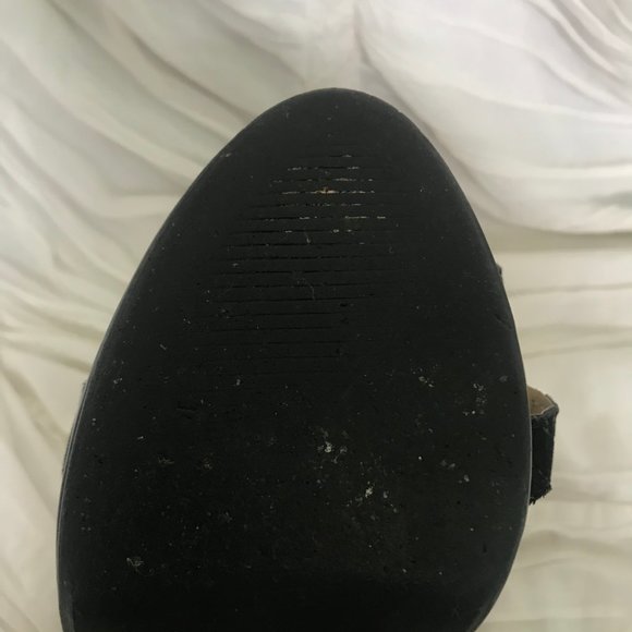 Wet Seal Black Platform Open Toe Sling Back Heels - Picture 7 of 7